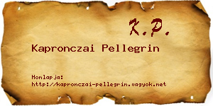 Kapronczai Pellegrin névjegykártya