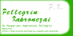 pellegrin kapronczai business card